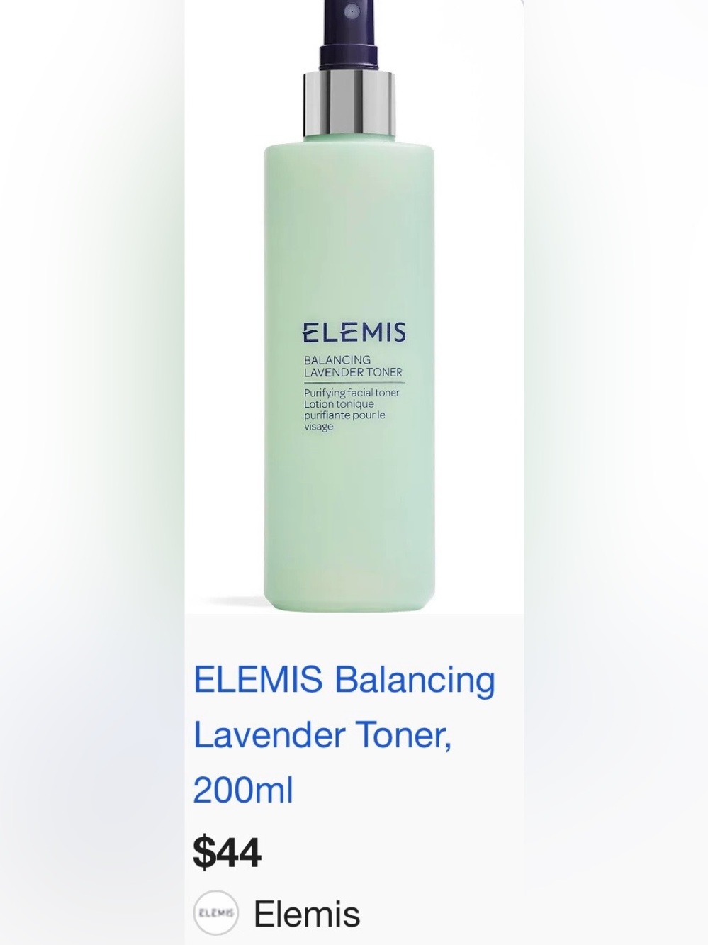 $44 Elemis Balancing Lavender Toner